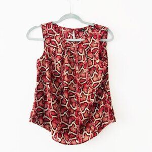 Worthington sleeveless blouse with pleated neckline—PXS (Petite Extra Small)